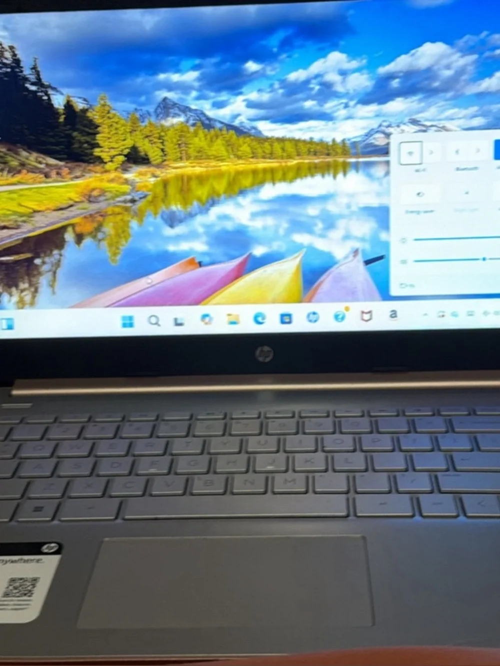 HP Rose Gold Notebook Laptop with Centered HP Logo